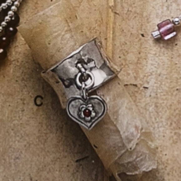Vintage Sterling Silver Garnet Reversible Heart Charm Ring Size 7 - Picture 1 of 16
